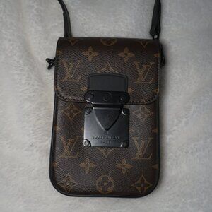 Louis Vuitton S-Lock Vertical Wearable Wallet in Monogram Macassar Canvas
